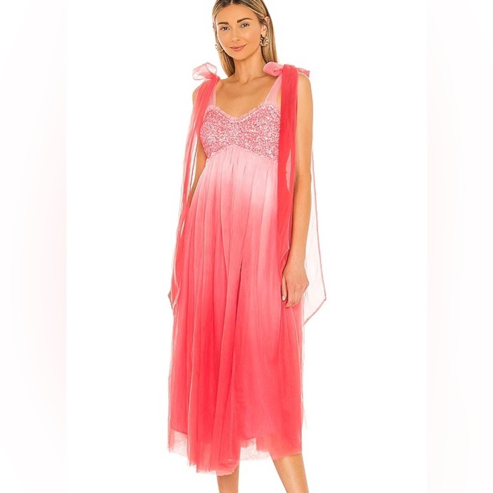 LoveShackFancy Romia Dress in Millennial Pink Ombre Hand Dye 4